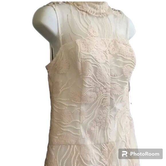 Nanette Lepore Bella Donna embroidery illusion neckline Balletcore minidress - Picture 6 of 16